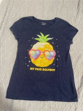 Place Navy Tee with Yellow Pineapple and Pink Heart Sunglasses